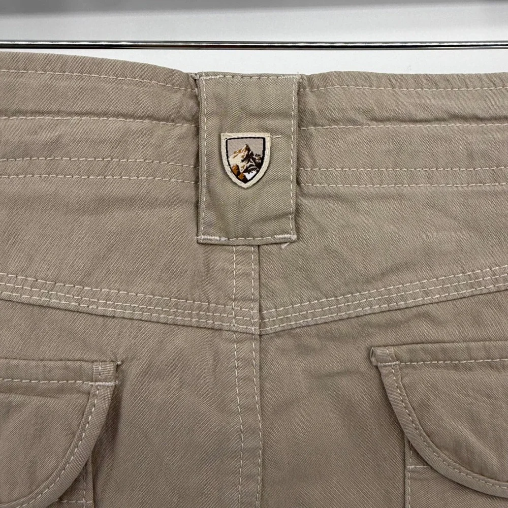 KUHL Cargo Hiking Pants Womens 8 Long Khaki Utility Tan Roll Up Stretch Outdoor